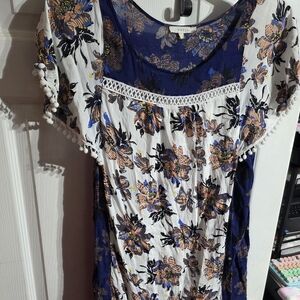 Entro Blue and Orange Floral Dress